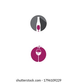 Vorlage für Weinlogo, Vektorgrafik
