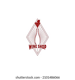 Vector de plantilla de logotipo de vino aislado en fondo blanco