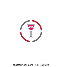 Naturaleza del símbolo vectorial de la plantilla de logotipo de vino