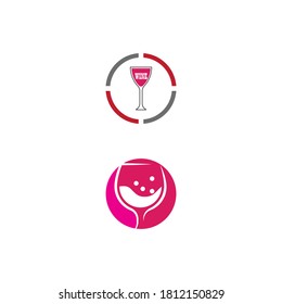 Naturaleza del símbolo vectorial de la plantilla de logotipo de vino