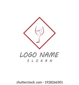 Naturaleza del símbolo vectorial de la plantilla de logotipo de vino