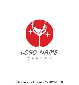 Vorlage für das Weinlogo, Vektorsymbol
