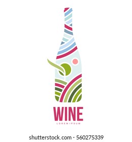 Wine logo templates. Bottle, glass, bunch of grapes. Vintage style wine badges and labels. Black and white logo templates for your design. Vector illustration isolated on white background.