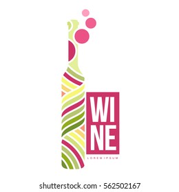 Wine logo templates. Bottle, glass, bunch of grapes. Vintage style wine badges and labels. Black and white logo templates for your design. Vector illustration isolated on white background.