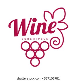 Wine logo templates for your design. Bottle, glass, bunch of grapes. Wine badges, labels. banners, advertisements, brochures, business templates. Vector illustration isolated on white background.