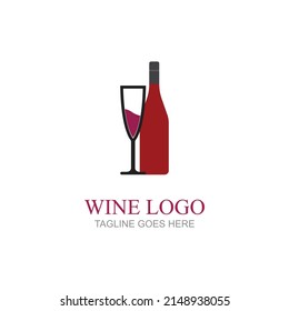 wine logo vector illustration design template