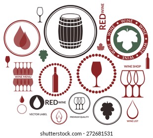 Wine logo. Vector illustration EPS. Red wine on white background