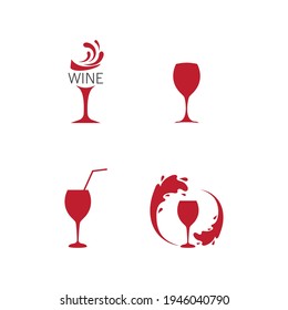 Ilustración vectorial del logotipo del vino Diseño plano 