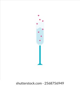 Wine love and love buble flat icon vector design illustration, valentines pattern vector design illustration, isolated on white background. 