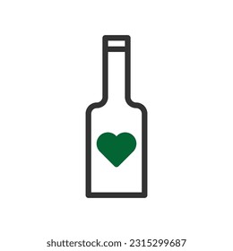 Wine love icon duotone green black style valentine illustration vector element and symbol perfect.