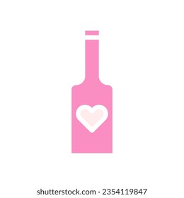 Wine love icon solid pink white style valentine illustration vector element and symbol perfect.