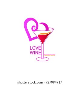 wine love vector logo