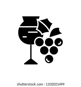 Wine making black icon concept. Wine making flat  vector symbol, sign, illustration.