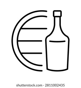 Wine making icon. Industry and winemaking line symbol. Black and white.