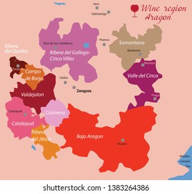 wine map aragon in spain