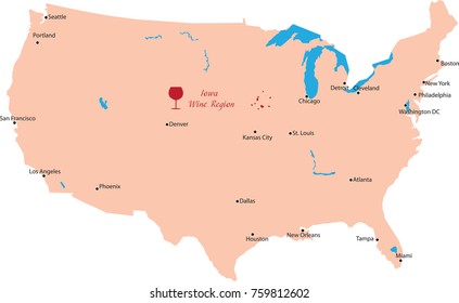 wine map in iowa
