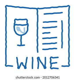 wine map sketch icon vector. Hand drawn blue doodle line art wine map sign. isolated symbol illustration