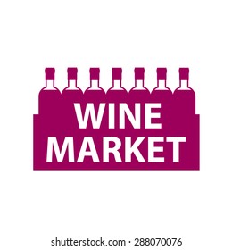 Wine market . Template design of logo.