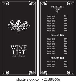 wine menu