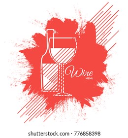 Wine menu abstract red paint card design eps 10 vector