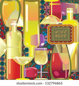 wine menu, book cover background