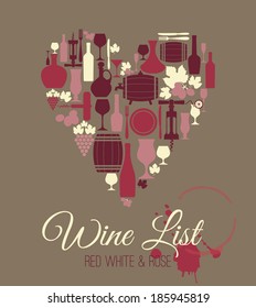 Wine menu card.