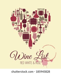Wine menu card.