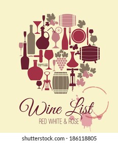 Wine menu card.