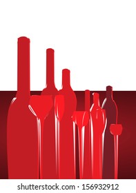 Wine menu card design with glass background