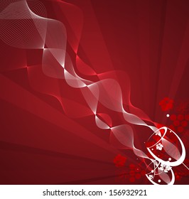 Wine menu card design with glass background