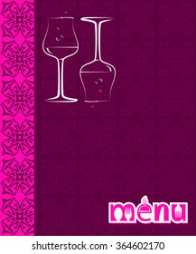 Wine Menu Card Design Template Vector Illustration