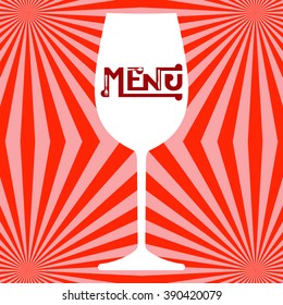 Wine Menu Card Design Template Vector Illustration