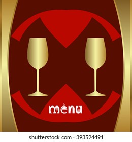 Wine Menu Card Design Template Vector Illustration