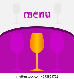 Ilustración vectorial de plantilla de diseño de tarjeta de menú de vinos