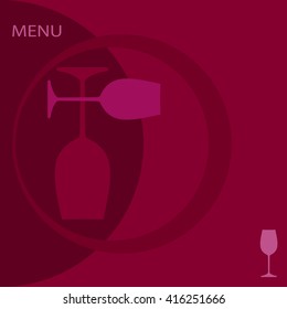Wine Menu Card Design Template Vector Illustration