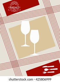 Ilustración vectorial de plantilla de diseño de tarjeta de menú de vinos