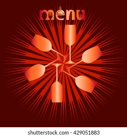 Wine Menu Card Design Template Vector Illustration