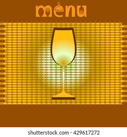 Wine Menu Card Design Template Vector Illustration