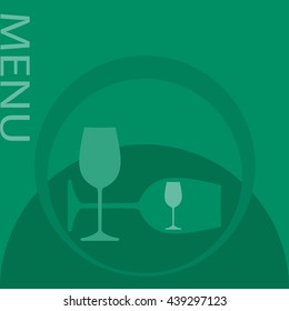 Ilustración vectorial de plantilla de diseño de tarjeta de menú de vinos