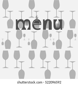 Wine Menu Card Design Template Vector Illustration