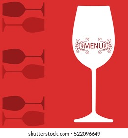 Wine Menu Card Design Template Vector Illustration