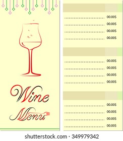 Wine Menu Card List Design Template