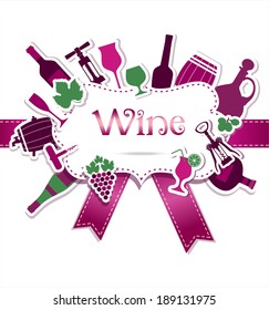 Wine menu card . Wine set for yours design.