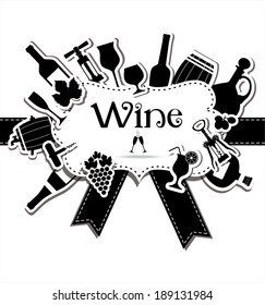 Wine menu card . Wine set for yours design.