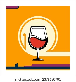 Wine Menu Card Template Vector Art Illustration