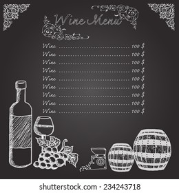 Wine Menu chalk board