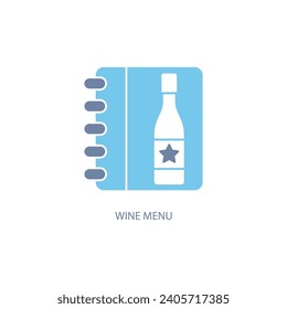 icono de línea de concepto de menú de vinos. Ilustración de elemento simple. diseño de símbolos de esquema de concepto de menú de vinos.