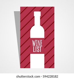 Wine menu design template. Restaurant bar menu for wine list. Drink bottle.