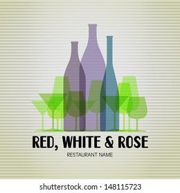 Wine menu design template - vector card