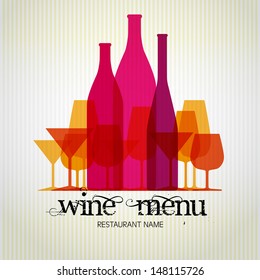 Wine menu design template - vector card